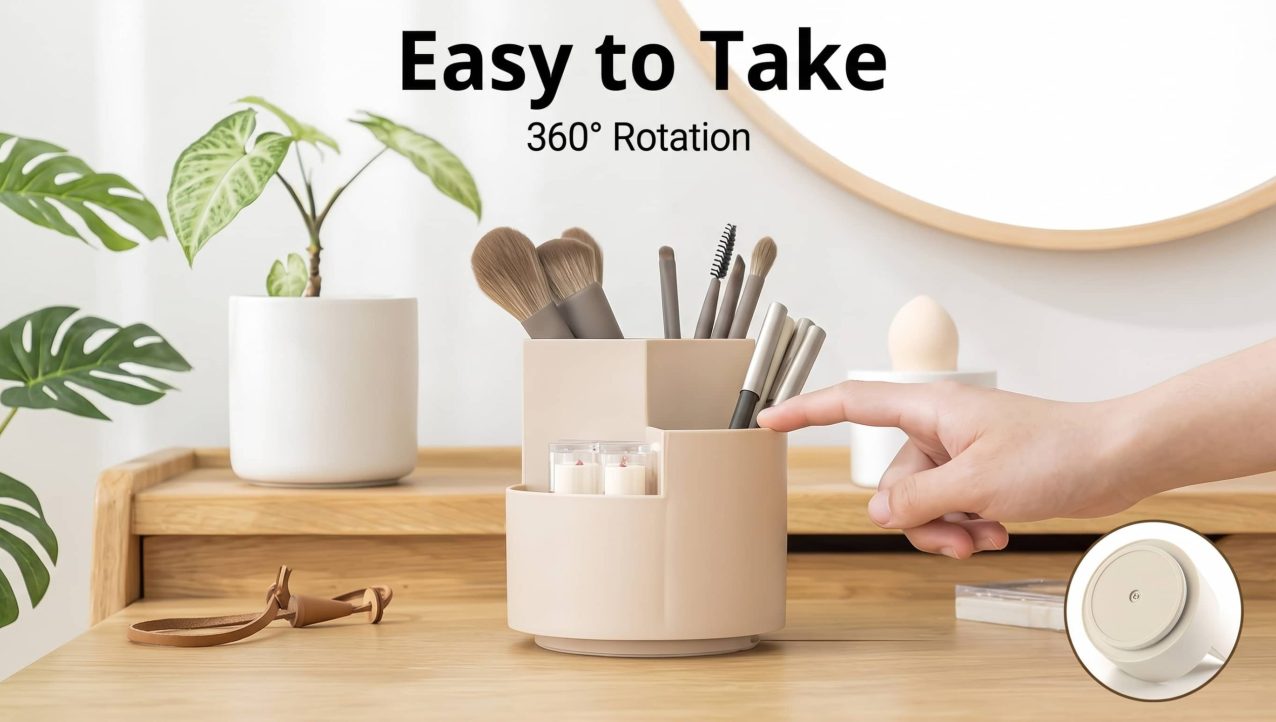 Best 360° Rotating Makeup Brush Holder Review | Vanity Organizer