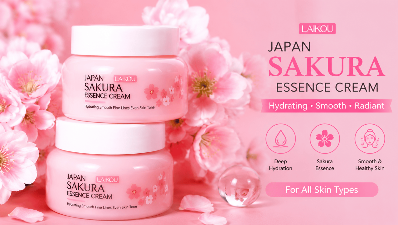 LAIKOU Japan Sakura Essence Face Cream Review – Hydrating Korean Skincare Moisturizing Cream