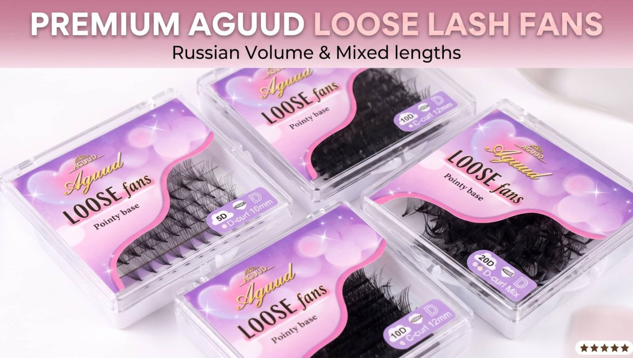 Best AGUUD 3D-20D Loose Fans Lash Extensions.
