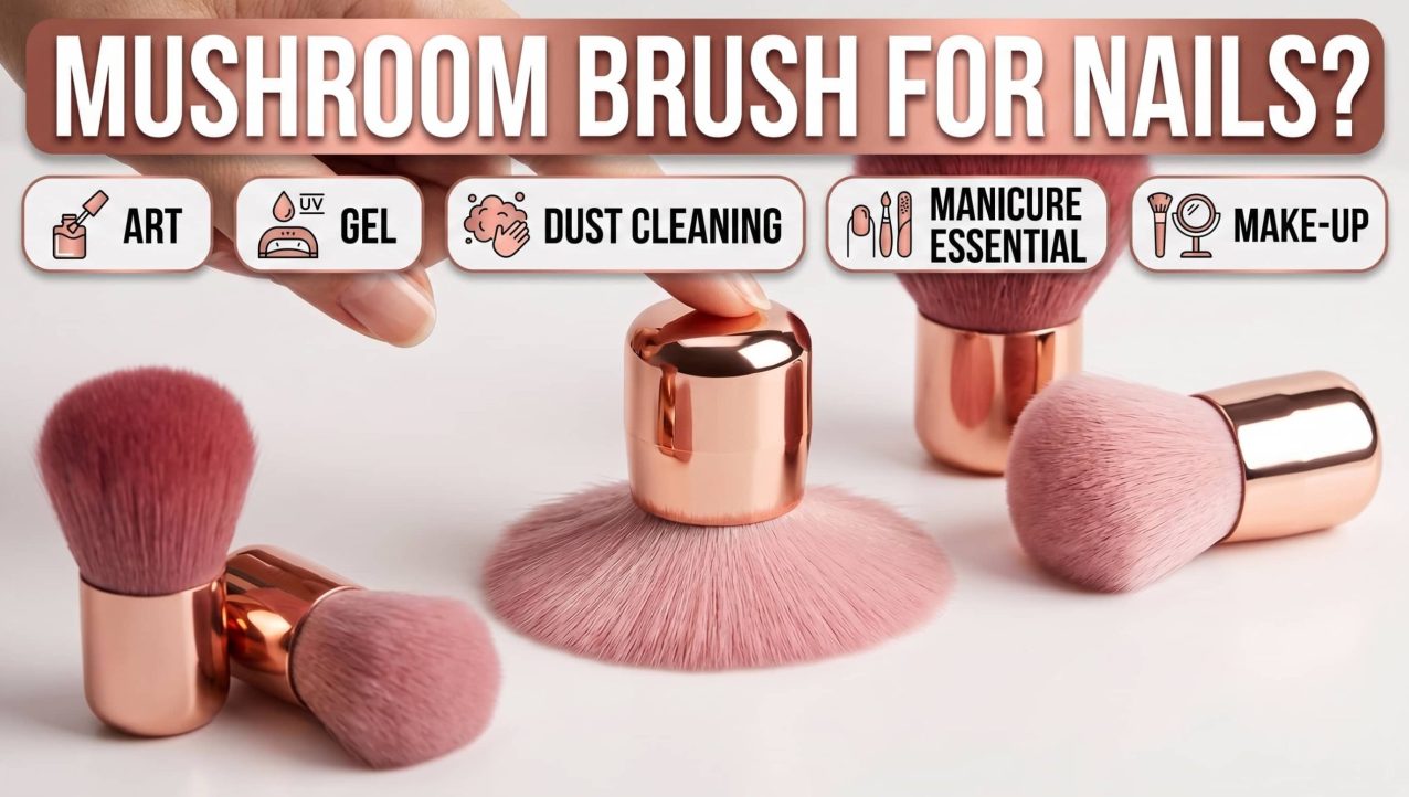 Professional Nail Art Mushroom Brush – Round Paint Gel Dust Cleaning Makeup Brush Review