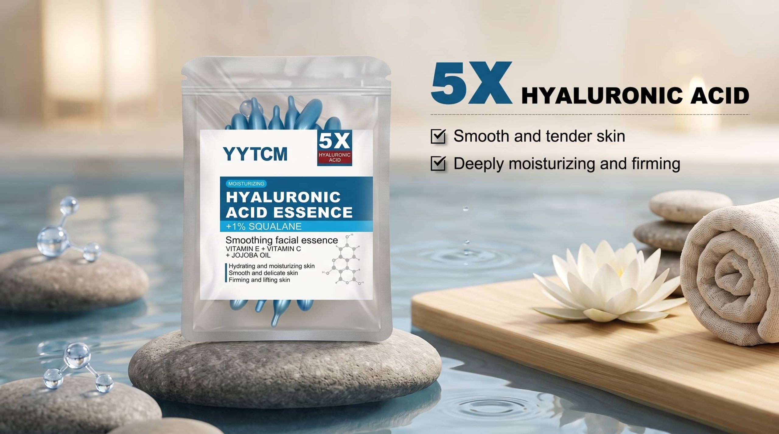 You are currently viewing YYTCM Hyaluronic Acid Essence + 1% Squalane – Deep Hydration Facial Serum
