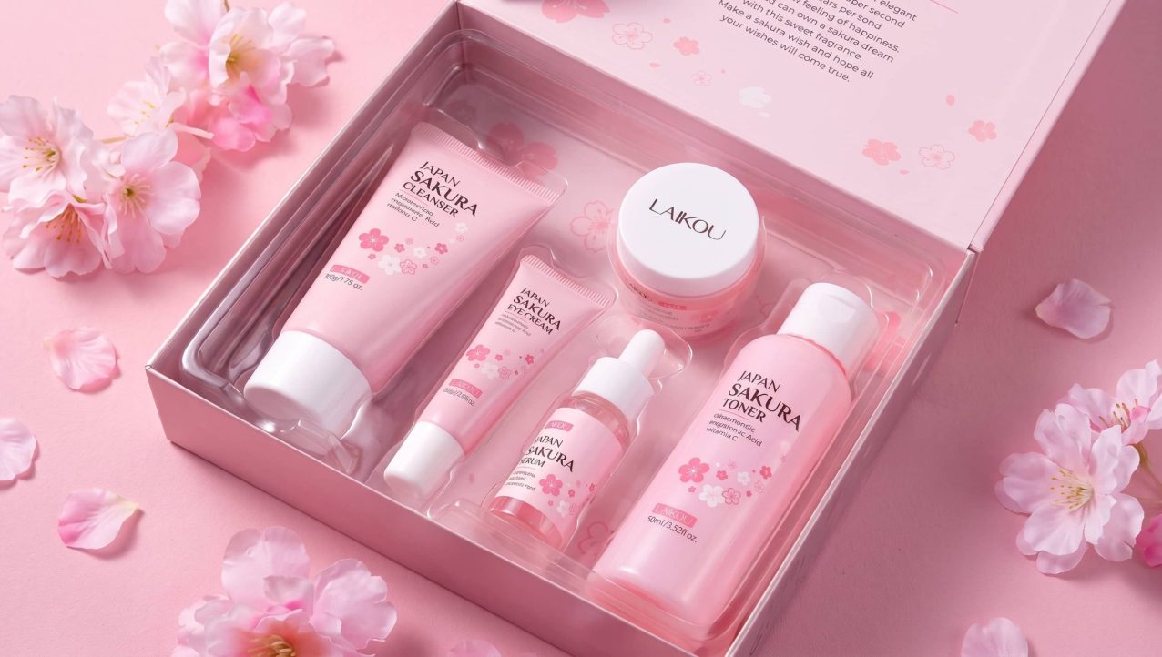 LAIKOU Japan Sakura Skincare Set Review | 5-Piece Hydrating & Brightening Facial Kit
