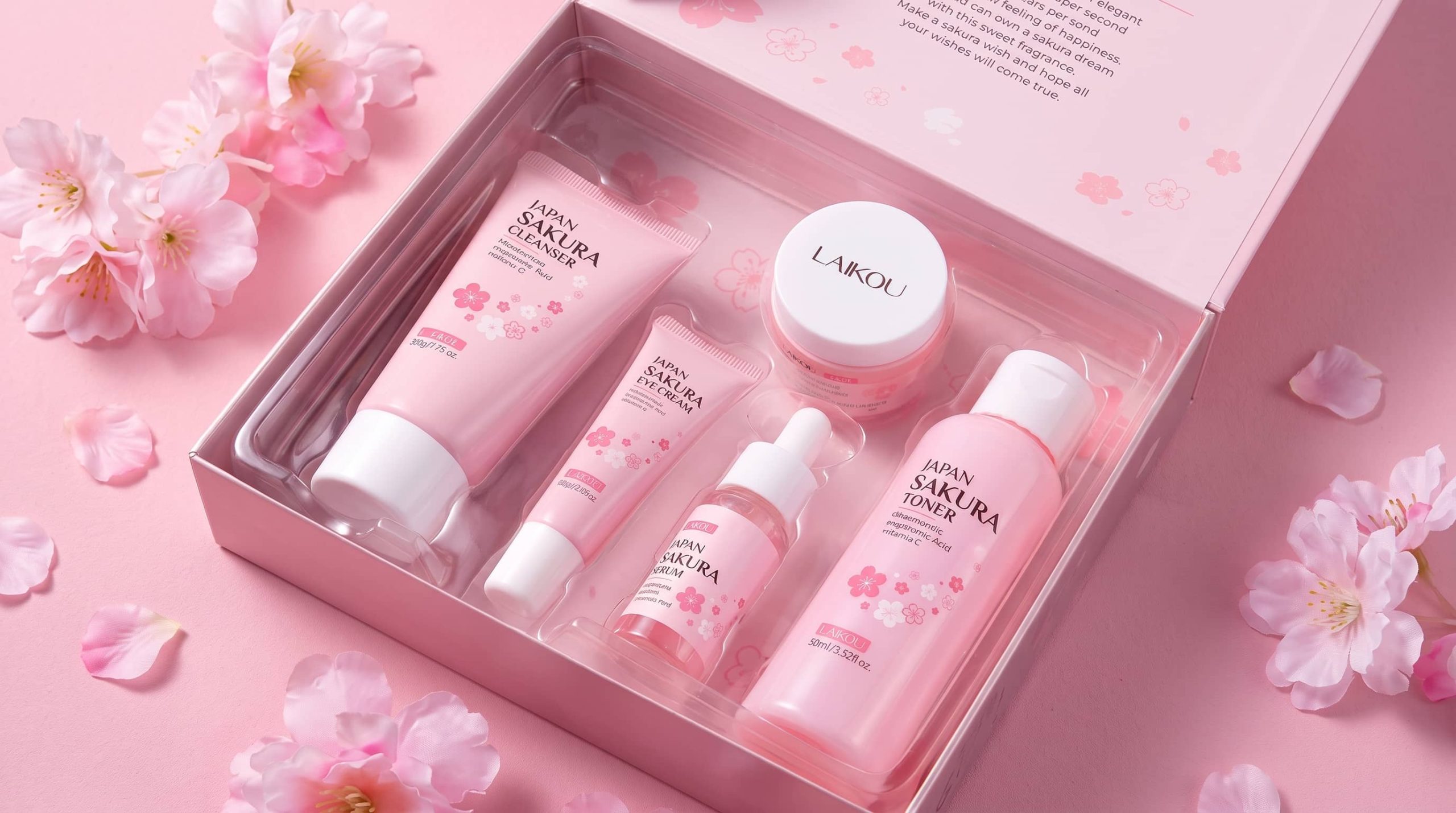 You are currently viewing LAIKOU Japan Sakura Skincare Set Review | 5-Piece Hydrating & Brightening Facial Kit