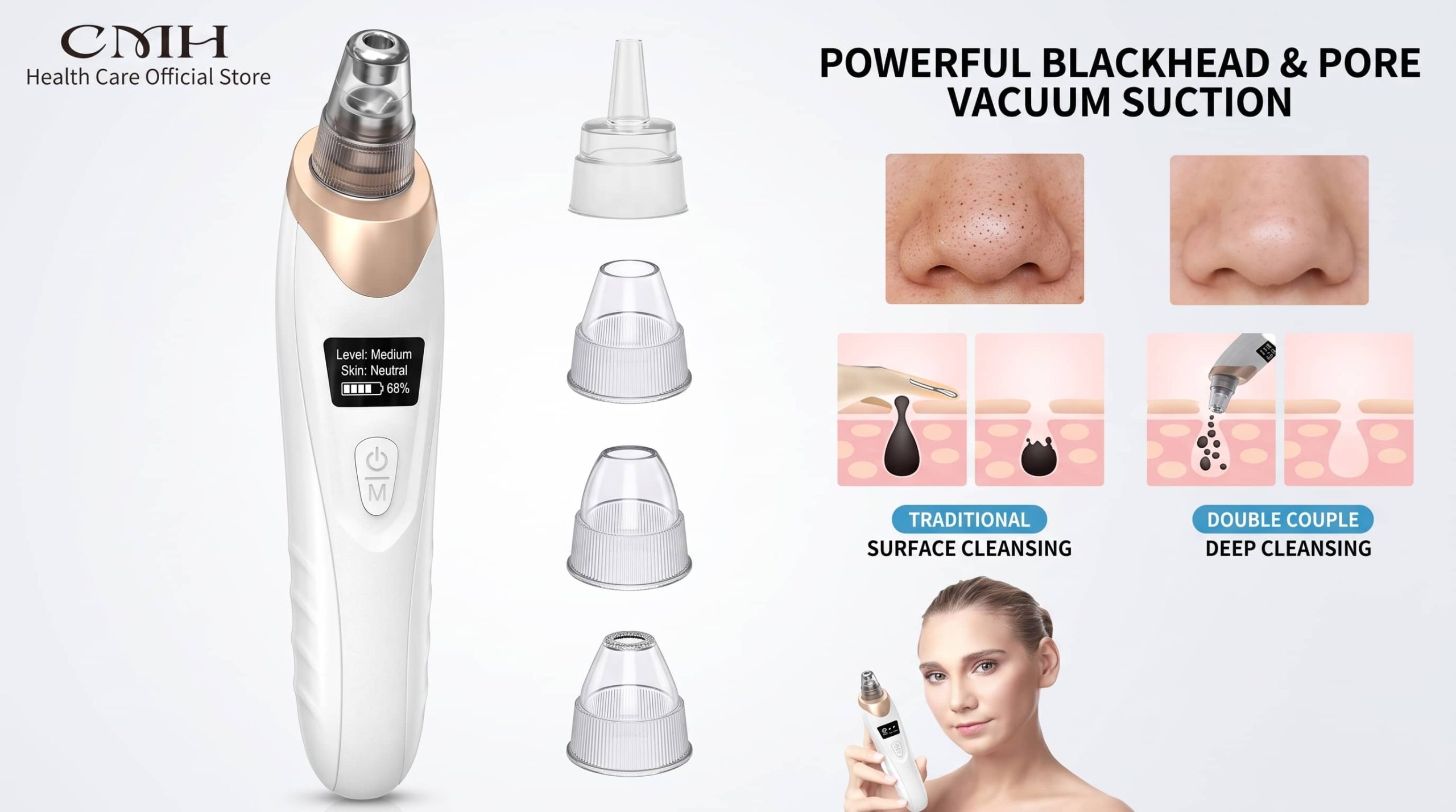 You are currently viewing CMH Blackhead Remover Vacuum Pore Cleaner – Best USB Rechargeable Deep Cleansing Skin Tool